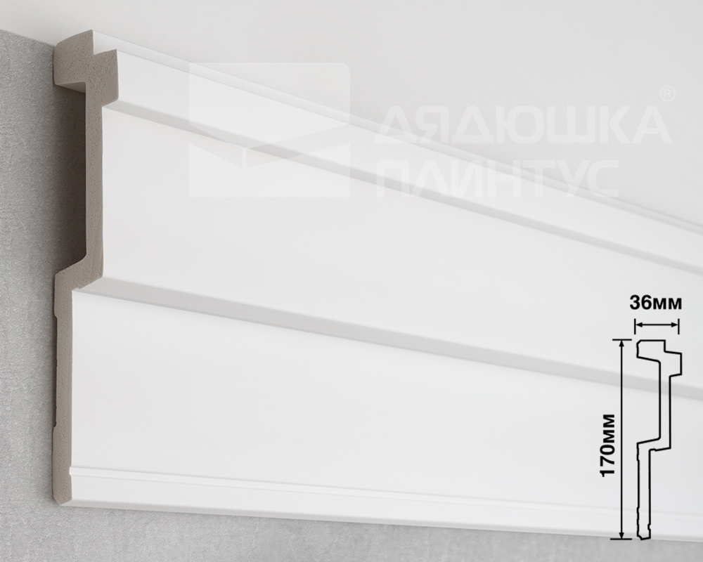 Плинтус потолочный из полистирола высокой плотности HI-WOOD A170V1 170х36мм 2,0м