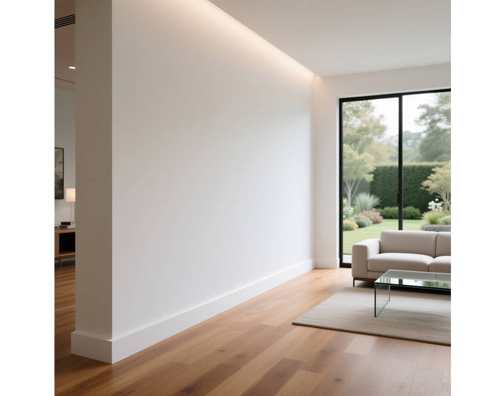 Плинтус ПОЛИСТИРОЛ HI WOOD B80B 80мм х 14мм х 2,0м. Окраска включена в стоимость