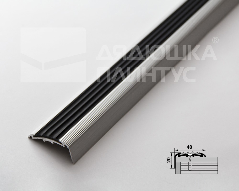 Порог угловой ПУ 71.1800.01лч Анод серебро