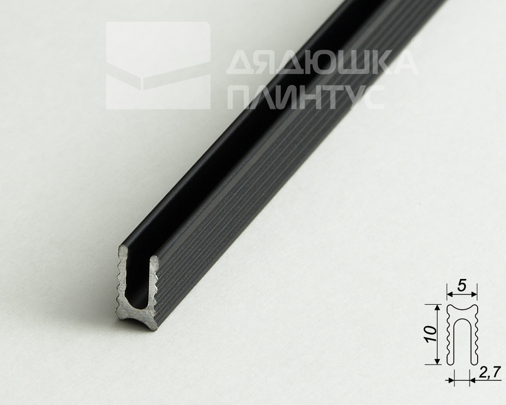 Разделитель алюминиевый стеновой Decaro D009A Black 3,0м