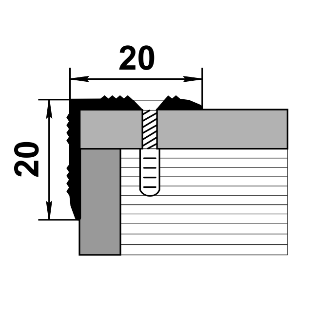Порог угловой ПУ 05.1800.057 0,9 м Бетон айс. Цена за 6 штук