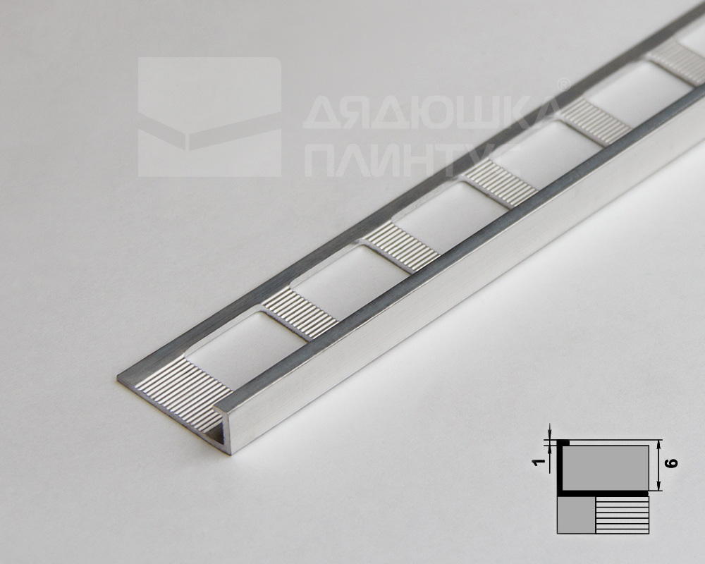 Профиль окантовочный ПК 01-6.2700.201л Серебро