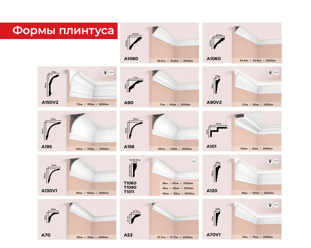 Карниз из полистирола высокой плотности HI WOOD CI20V1 20мм х 20мм х 2,0м.