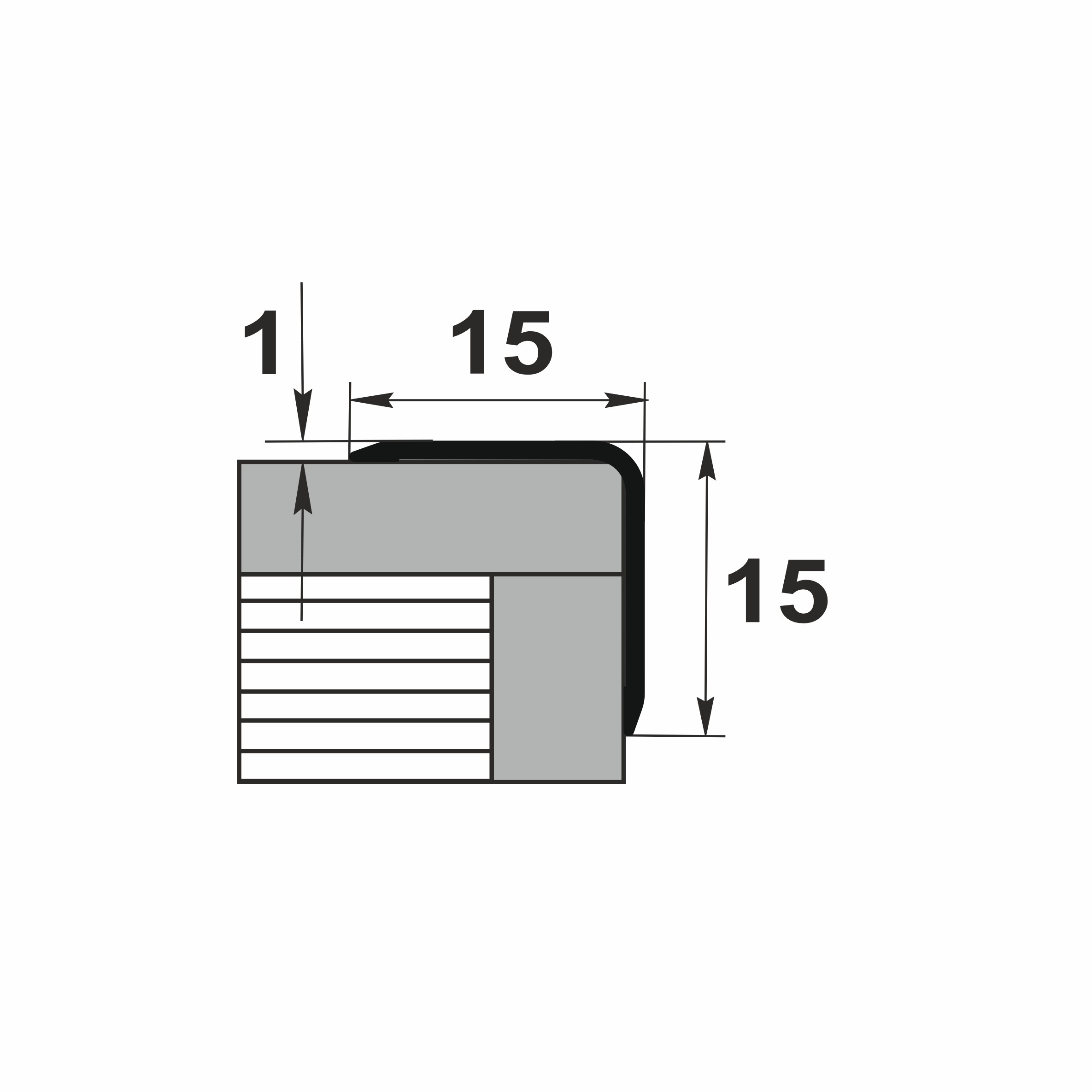 Угол наружный алюминиевый УО 04-27.2700.022