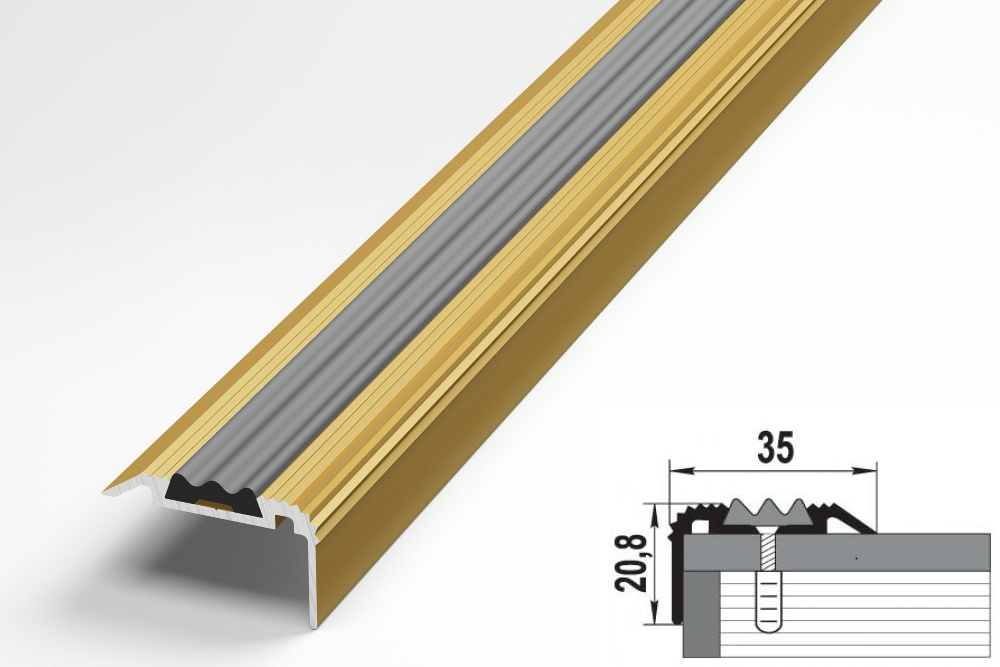 Порог угловой ПУ 07-1.2700.202л Золото