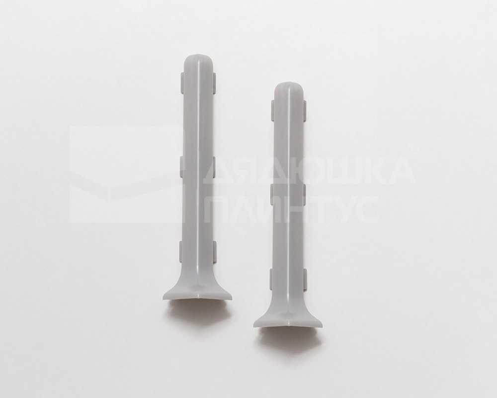 Угол внешний для алюминиевого плинтуса Лука КПл 60-2 60 мм Серебро