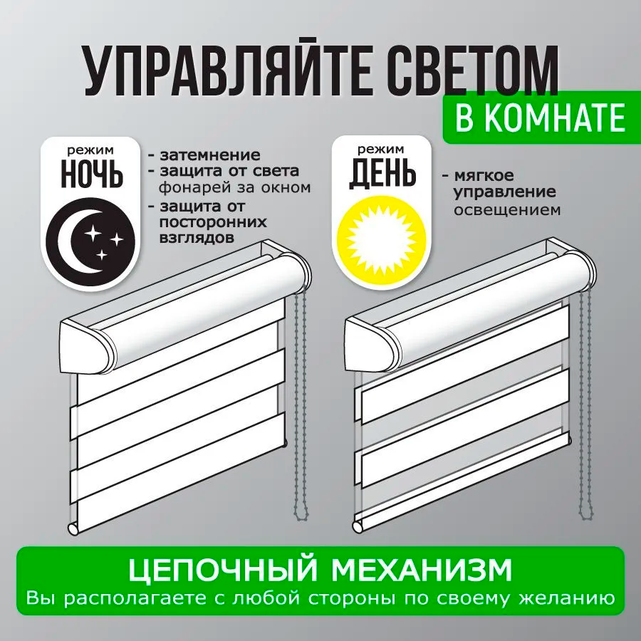 Роллета день/ночь КАНЗАС УЮТ 70*160 Белый