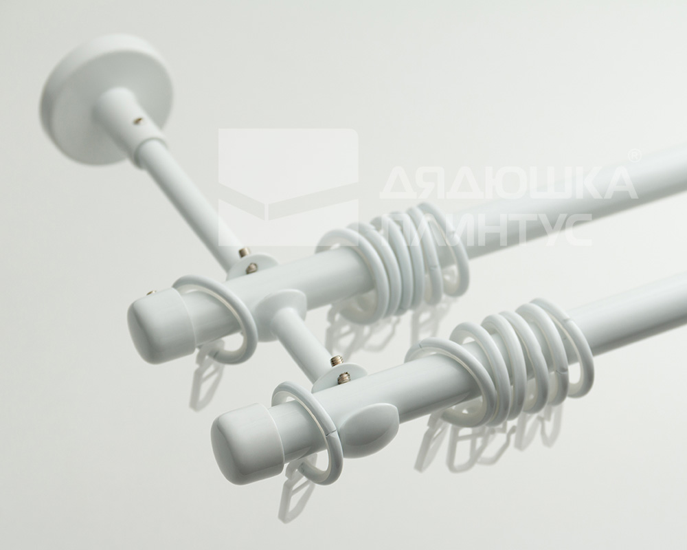 Карниз двухрядный кованый УЮТ d25мм 2,0м Белый