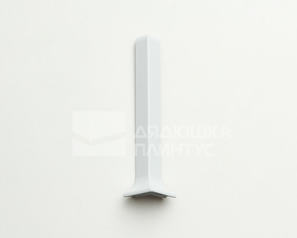 Угол наружный для плинтуса алюминиевого Волшебная Палочка 80 мм Белый глянец