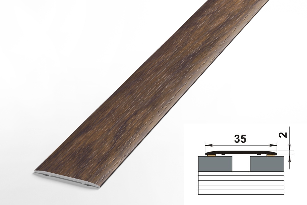 Порог одноуровневый ЛС 35.900.4816 Дуб ретушированный