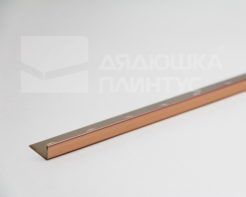 Профиль из нержавеющей стали L-образный Alumacer 10мм 2,6м Бронза полированая