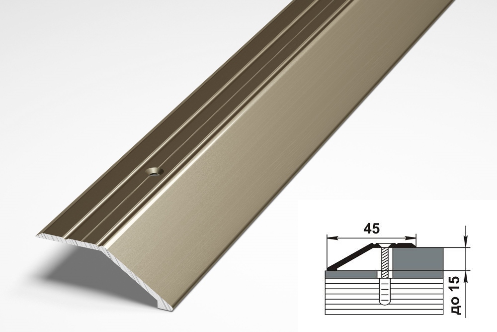 Порог разноуровневый ПР 04.1800.04л Бронза