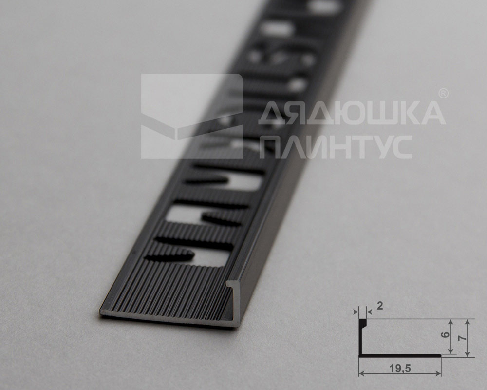 Профиль окантовочный Волшебная палочка MSPK 01-6.2700.15 6мм 2,7м Черный анод