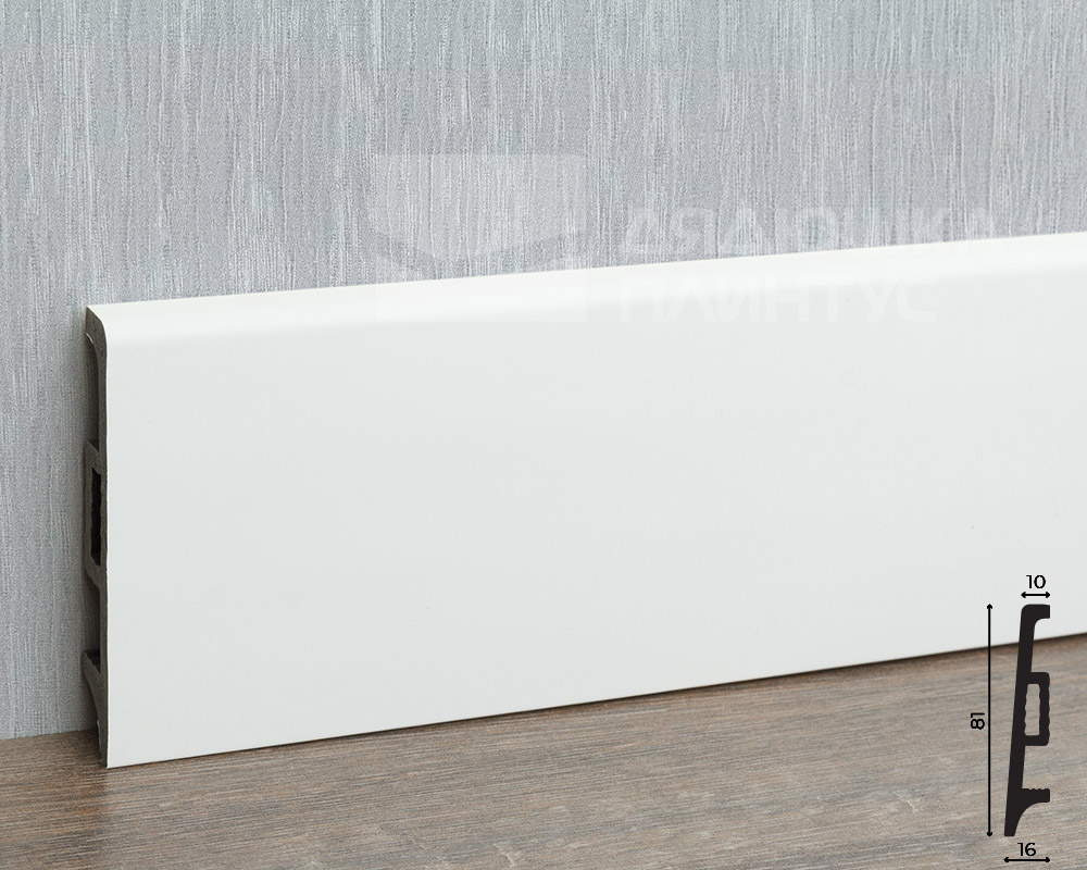 Плинтус Волшебная Палочка Самоцветы 81мм 2,0м. RAL 9003. Цвет 401