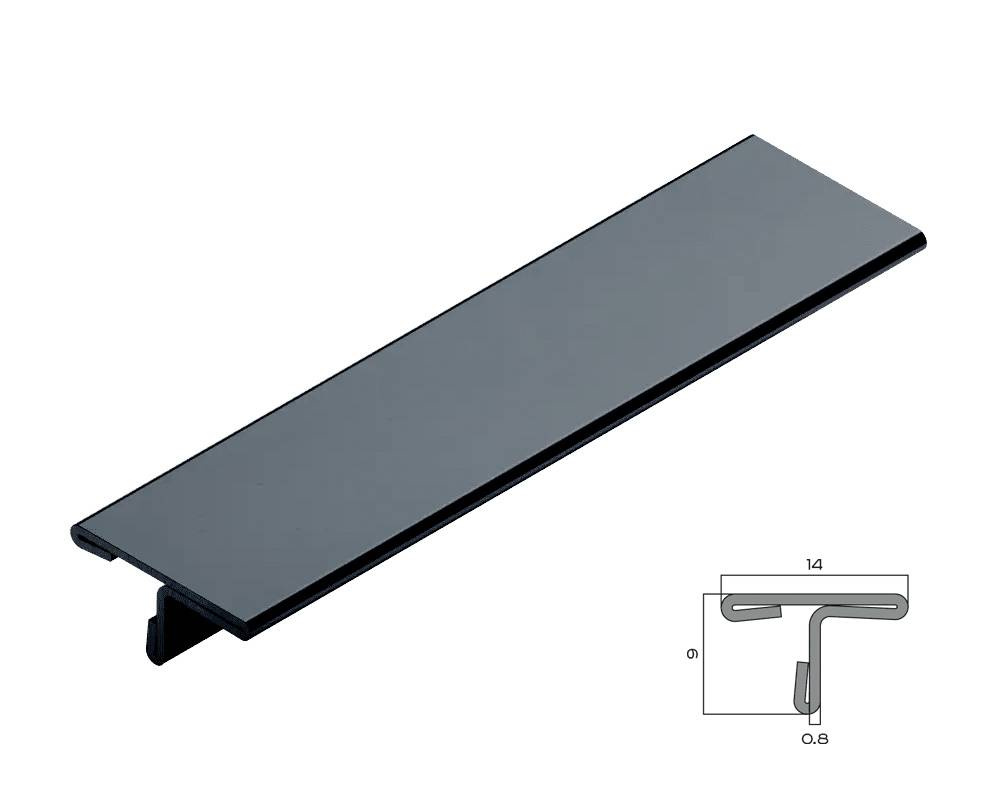 PVS90-21 Профиль Т-образный нержавеющая сталь Антрацит зеркальный 14мм х 2.7м