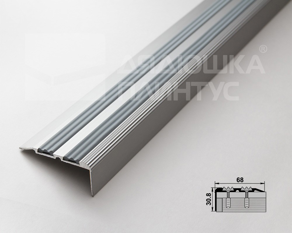 Порог угловой ПУ 07.900.01л Серебро