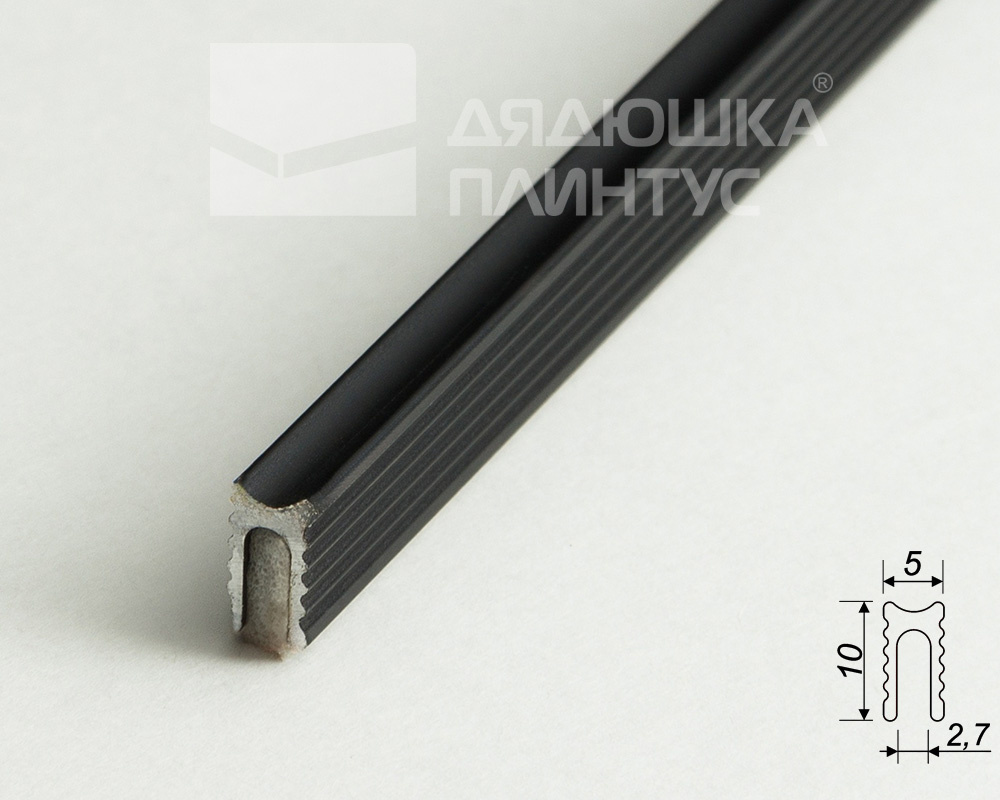 Разделитель алюминиевый стеновой Decaro D009A Black 3,0м