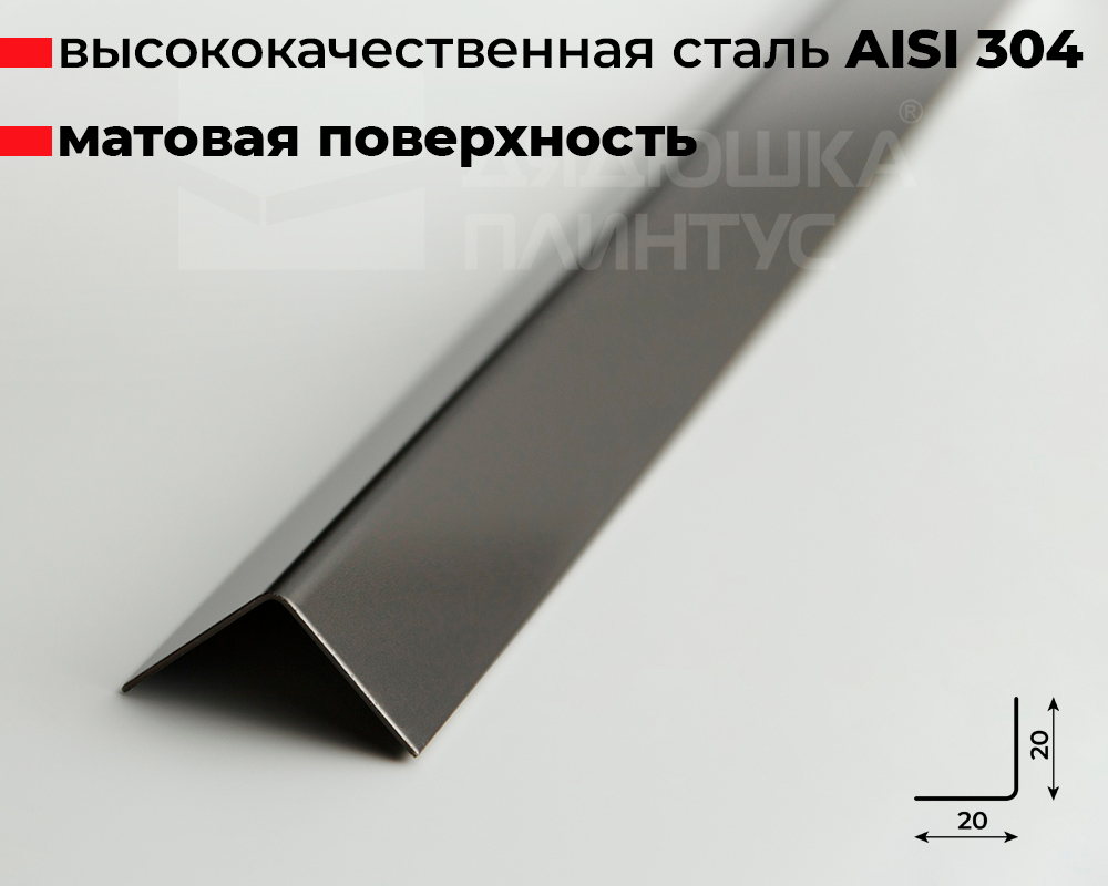Профиль окантовочный ПУ 20НСМ(304).2700.010 2,7 м Графит