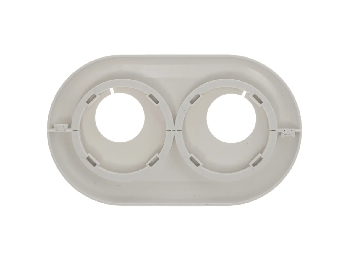 Двойной обвод для труб ПВХ d20 Белый