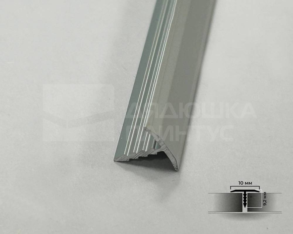 PV101-02 Профиль T-образный плоский MS Серебро матовое 10мм х 2.7м