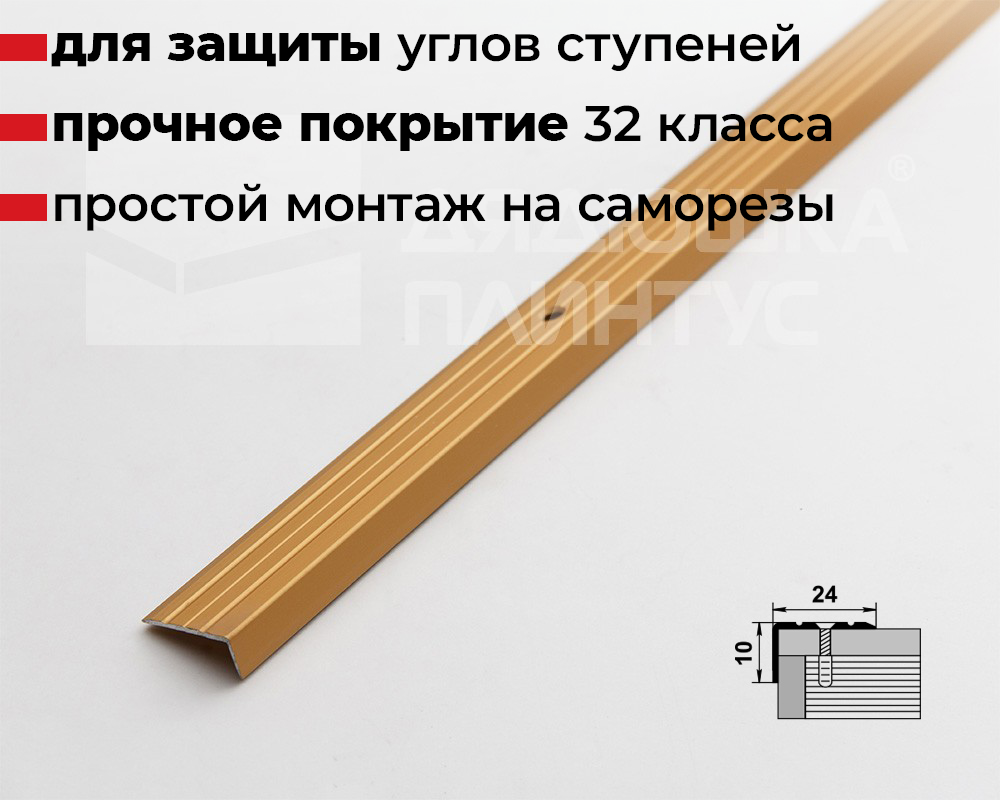 Порог угловой ПУ 01.900.02л Золото