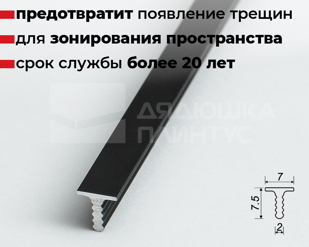 Теневой профиль Decaro Engineering D009.3A Черный 3,0 м