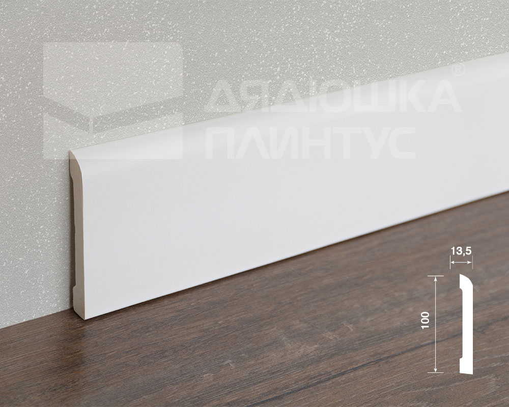 Плинтус из полистирола высокой плотности HI WOOD BE100 100мм х 13,5мм х 2,0м.