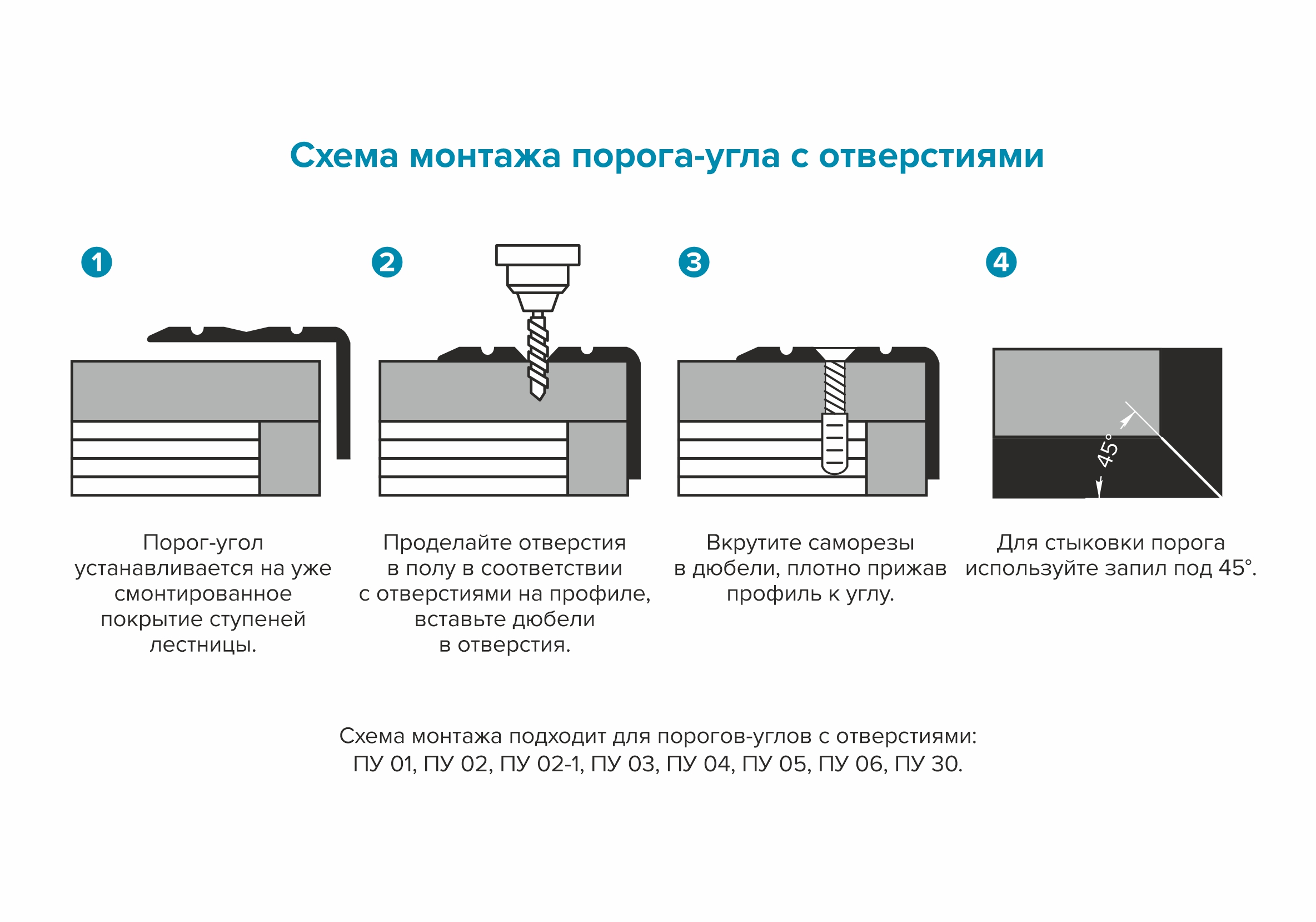 Порог угловой ПУ 05-1.900.15 Черный