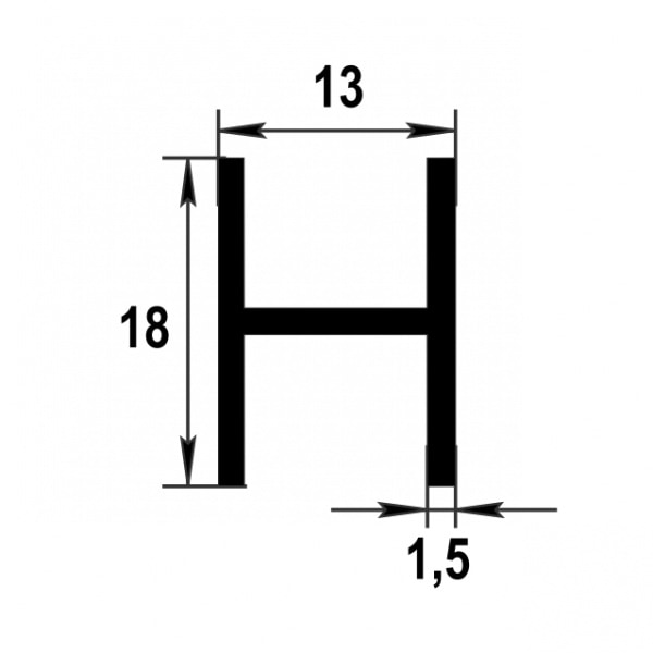 Двутавр 18х13х18 мм Дт 02.2000.501л Серебро. Цена за 5 штук.