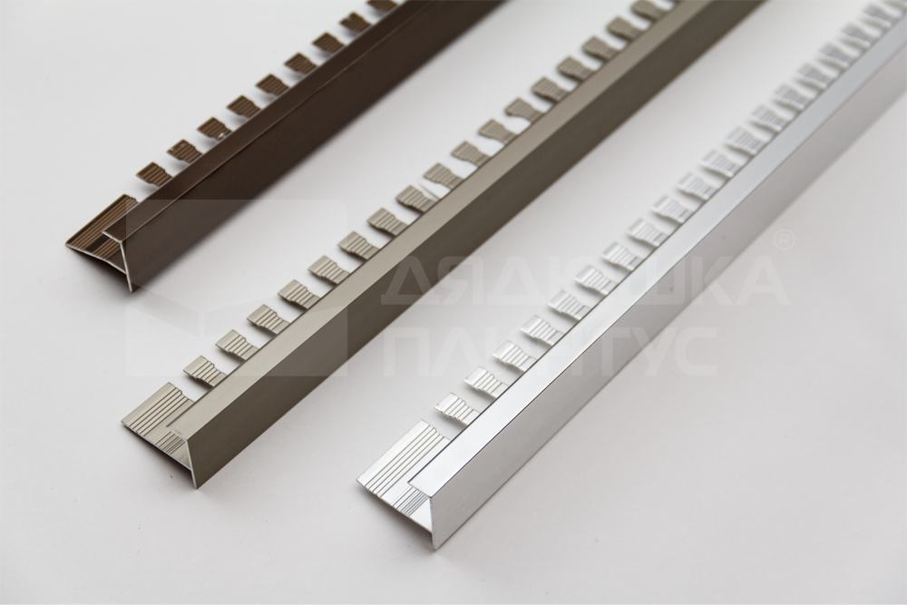 Алюминиевый F-образный профиль (гнущийся) ПФ-10 (381) серебро матовое. 2,7 м