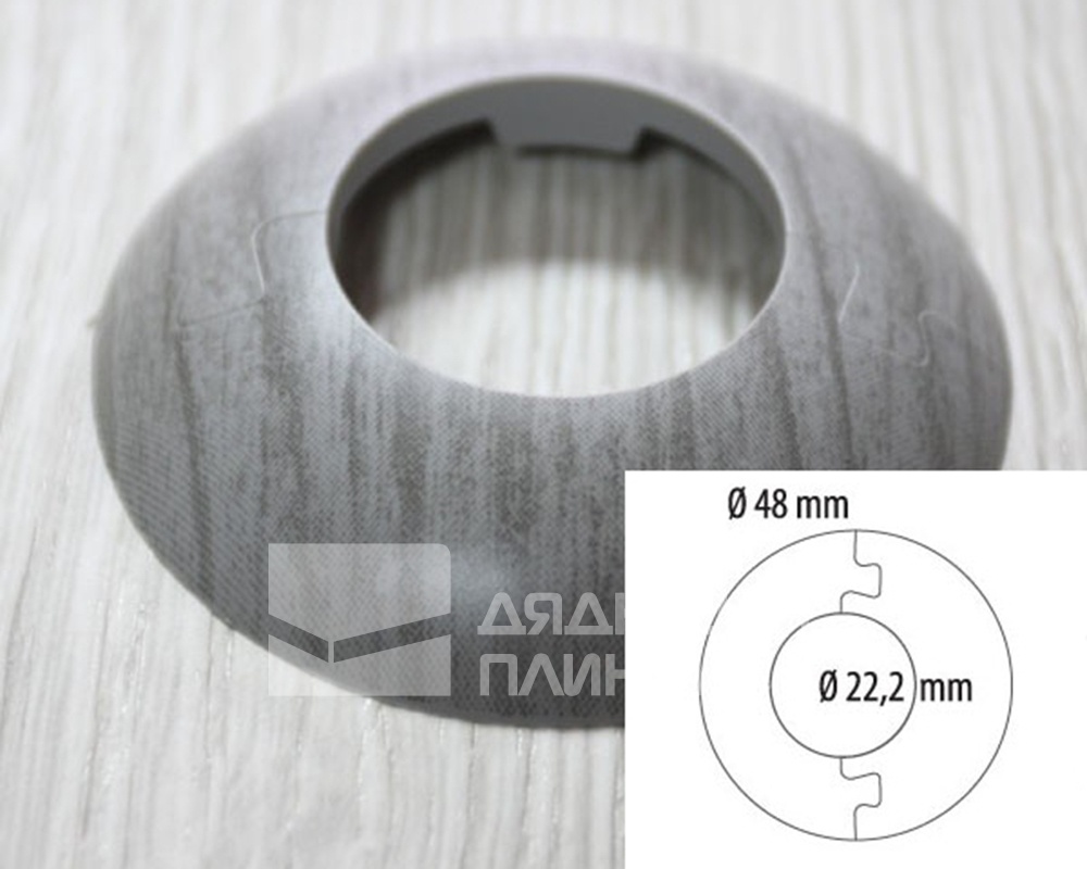 Розетта для труб ПВХ Cezar D22 M078 Дуб светло-серый