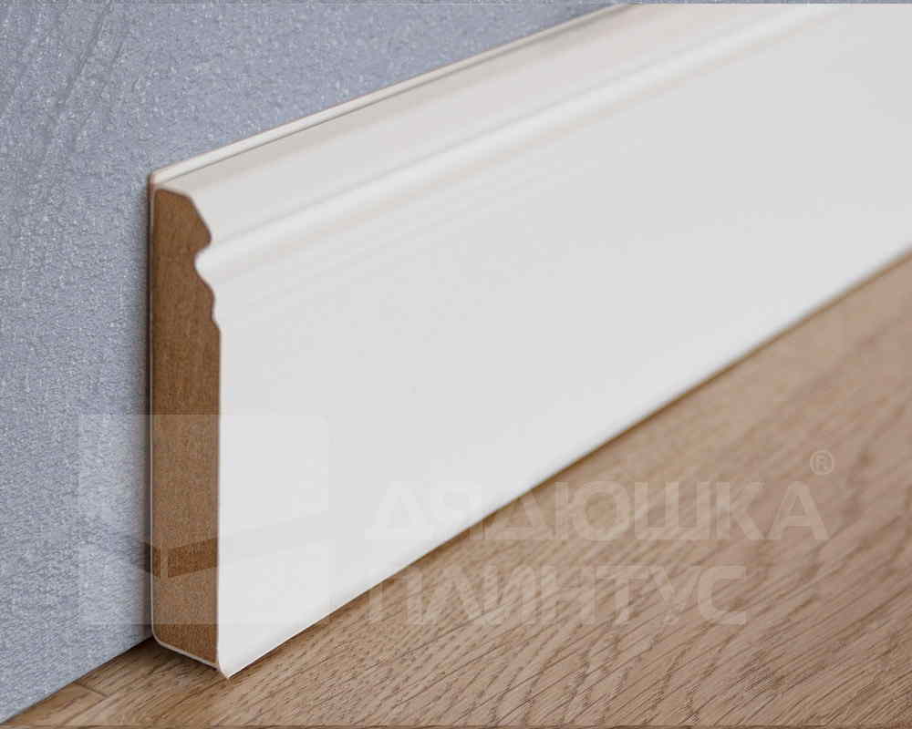 Плинтус ХДФ Dollken Cubu Hamburg Style 100 мм х 2,5 м 5012 Белый