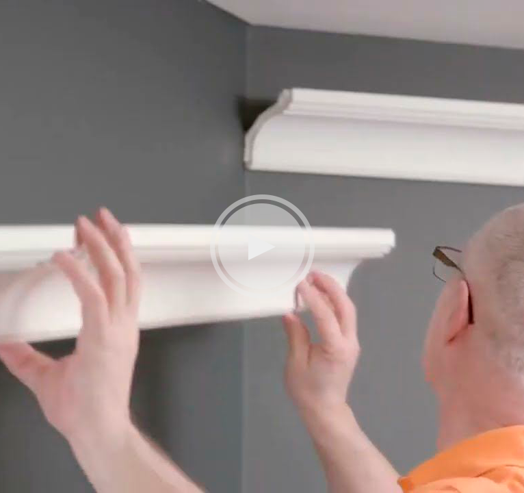 Монтаж потолочного плинтуса из дюрополимера под подсветку