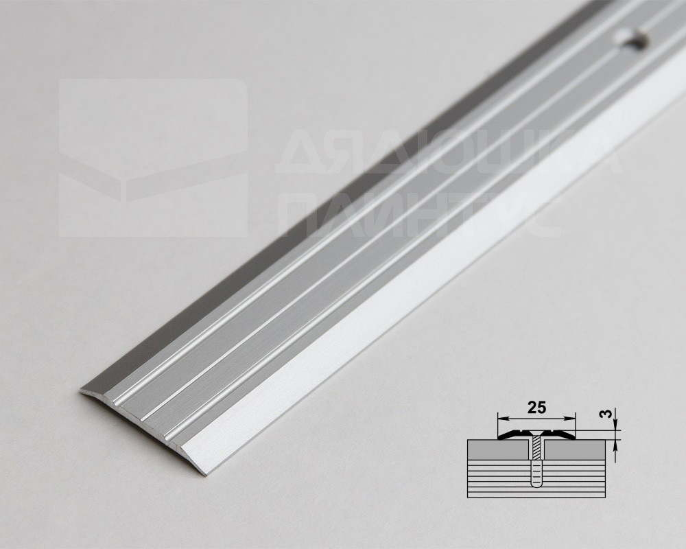 Порог одноуровневый ПС 01.1800.01л Серебро