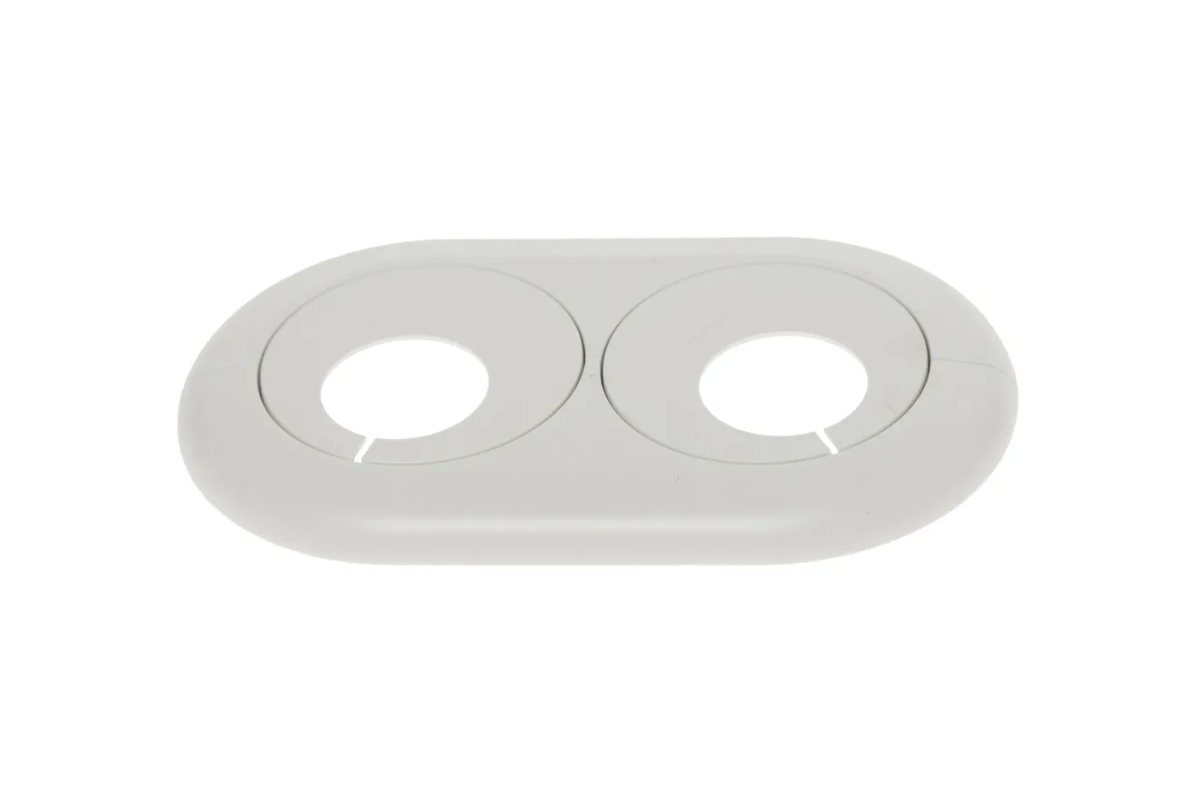 Двойной обвод для труб ПВХ d25 Белый