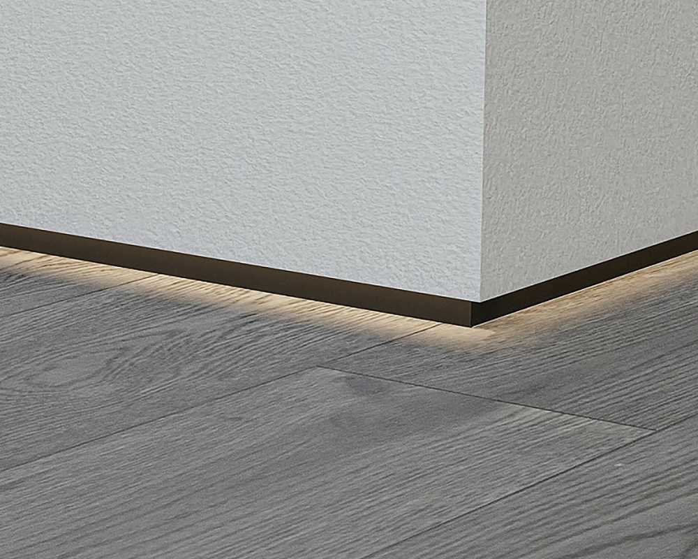 Теневой плинтус для подсветки Волшебная палочка 49,5 х 19,5 х 12,4 мм 3,0 м Чёрный матовый