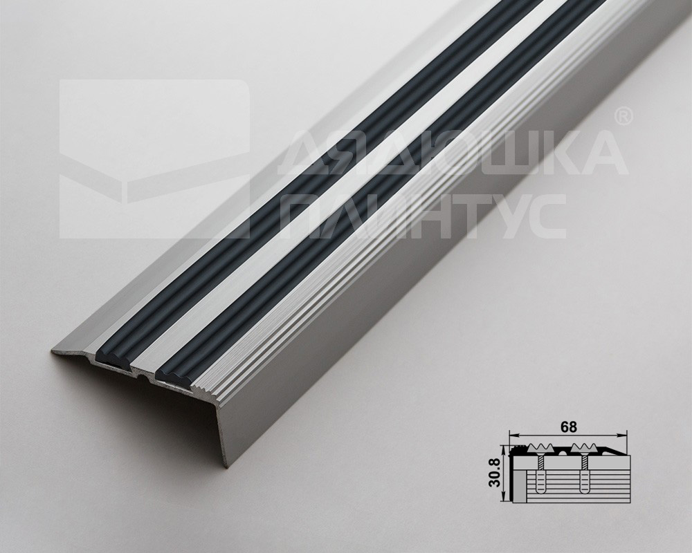 Порог угловой ПУ 07.900.01лч Серебро