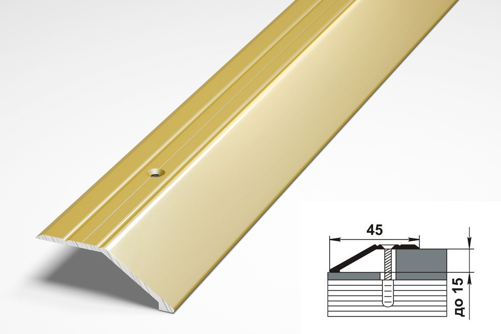 Порог разноуровневый ПР 04.900.02л Золото