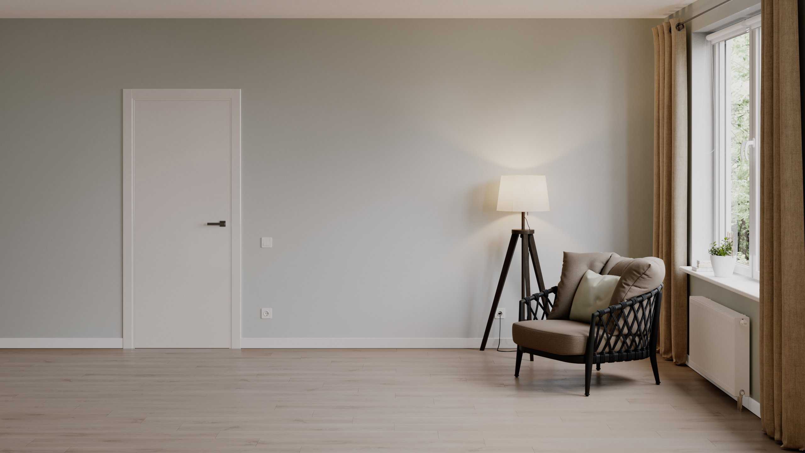 Плинтус МДФ Волшебная палочка 81402 81мм 2,4м. Окрашенная. NCS 0500N