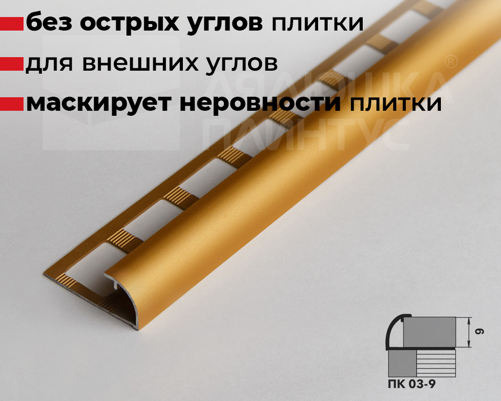 Профиль окантовочный ПК 03-9.2700.202л Золото