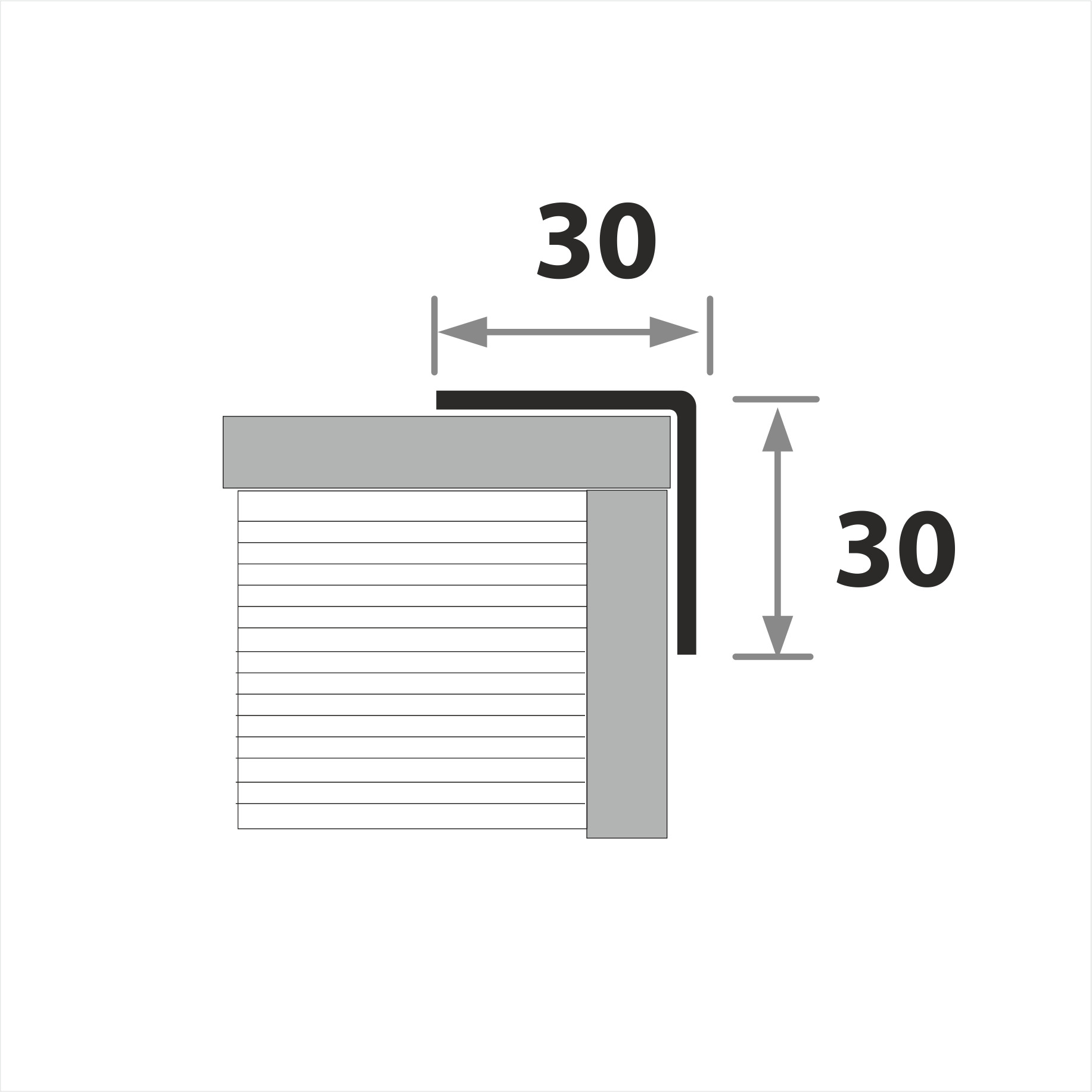 Профиль окантовочный ПУ 30НСМ(304).2700.015 2,7 м Черный