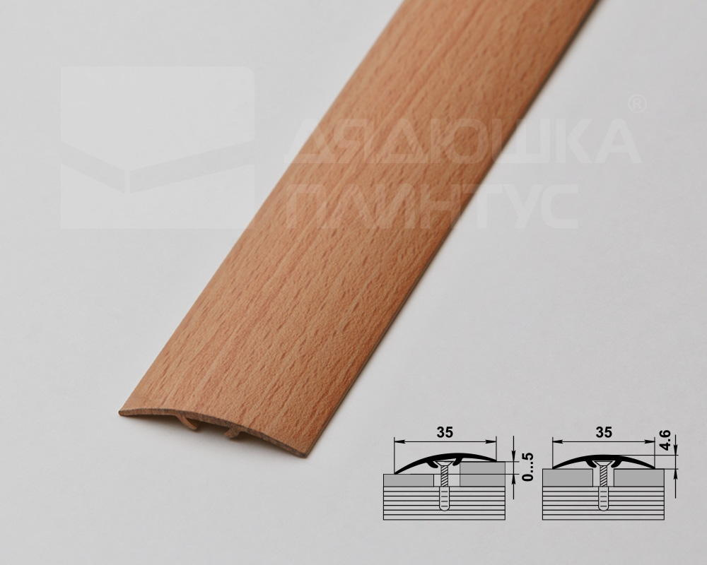 Порог одноуровневый ПС 04-3.1800.083н Бук натур