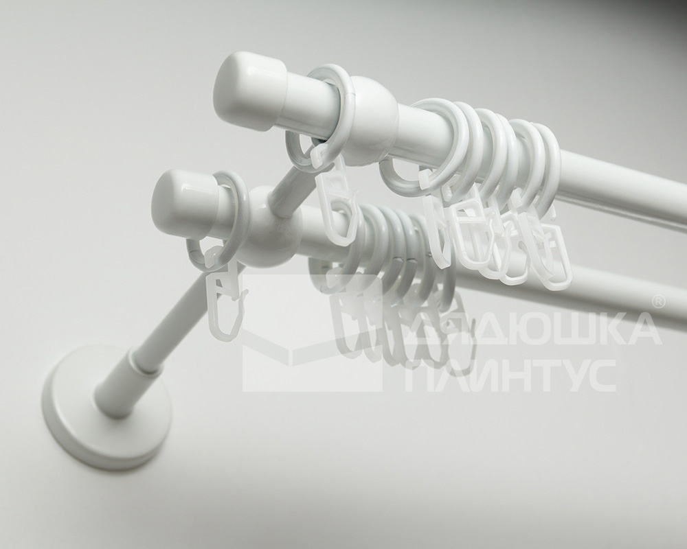 Карниз двухрядный кованый УЮТ d16мм 2,0м Белый