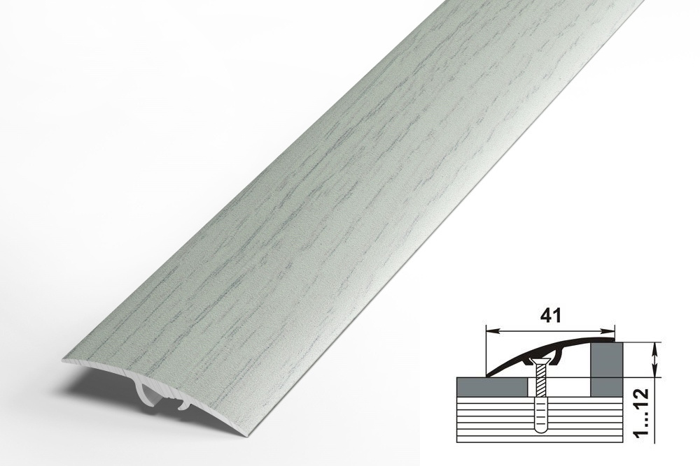 Порог разноуровневый ПР 06.1800.2R102 Ольха серая