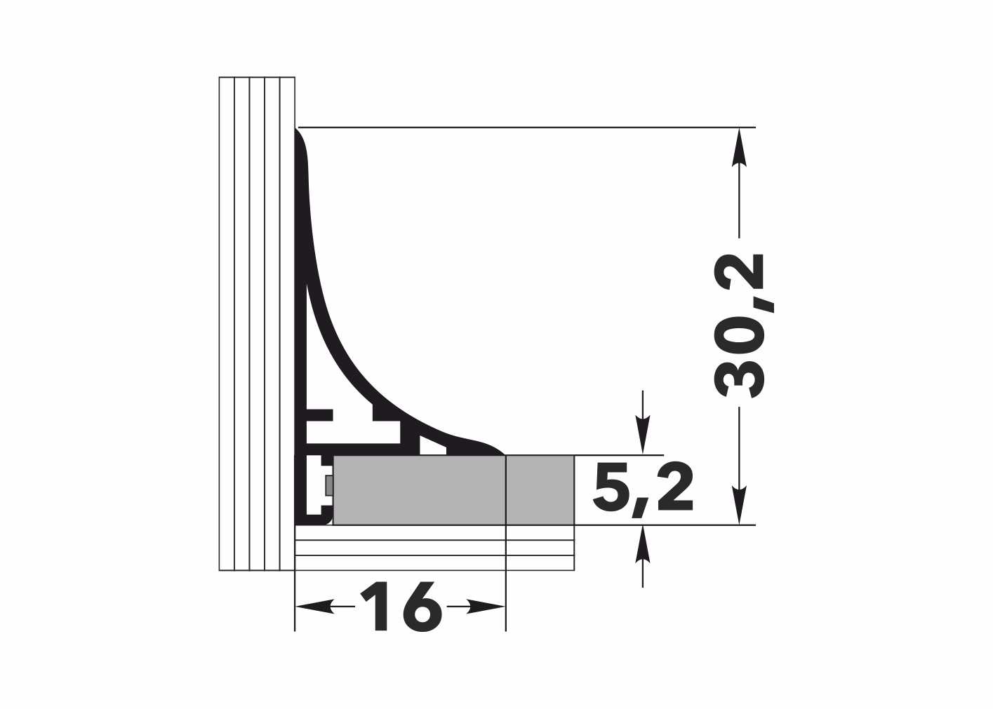 Антиплинтус алюминиевый Апл 04.2700.042л Анод шампань