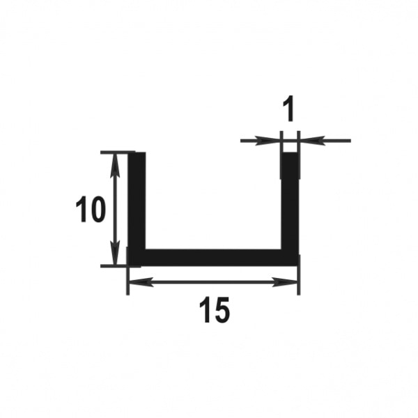 Швеллер 10*15*10 мм Шв 12.2000.502л Золото. Цена за 5 штук.