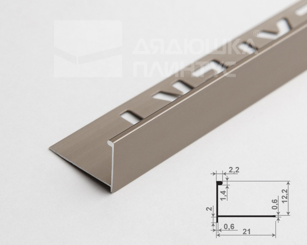Профиль окантовочный Волшебная палочка Expert MSPKE 01-12K.2700.042L 12Kмм 2,7м Шампань матовая