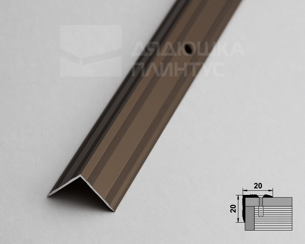 Порог угловой ПУ 05.900.04л Бронза