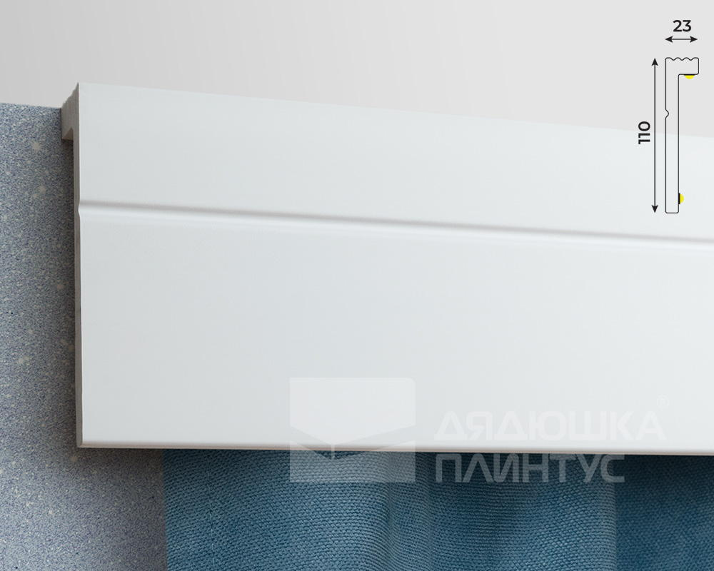 Плинтус карнизный СОЛИД 3 UHD 01/110L 2,0 м, Белый