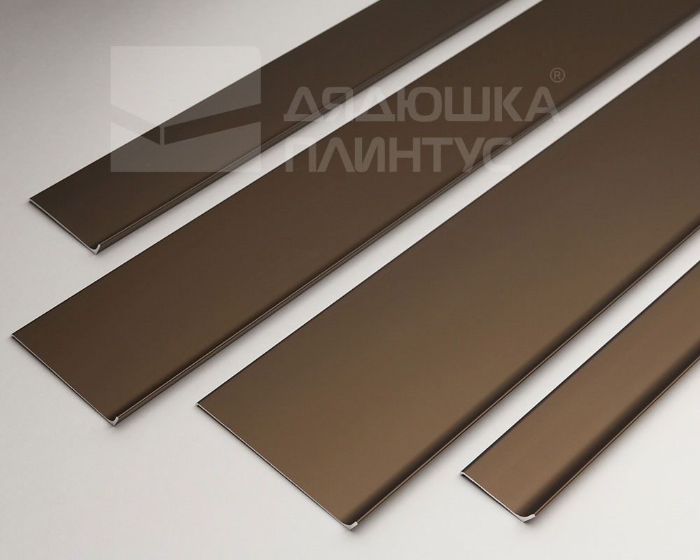 Плинтус алюминиевый Волшебная Палочка 100мм 3,0м Шампань матовая